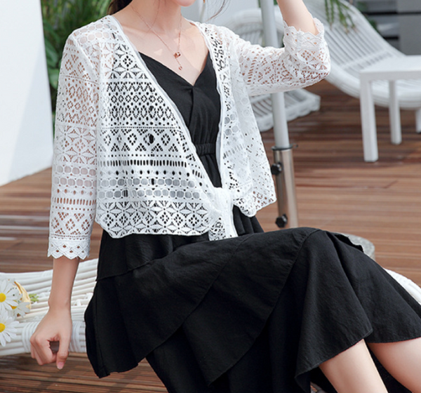 Off White Lace Outfit, False Collar, Removable Collar  B687(K)