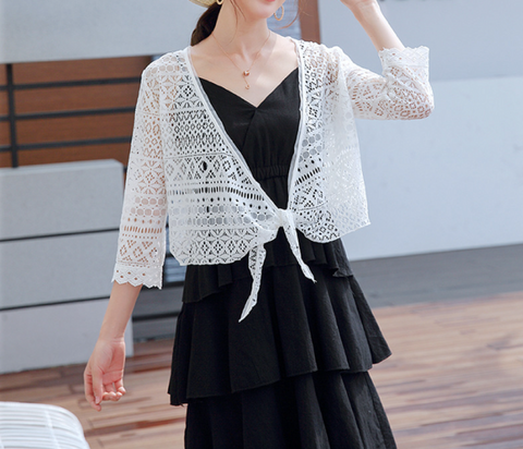 Off White Lace Outfit, False Collar, Removable Collar  B687(K)