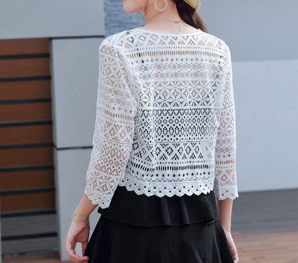 Off White Lace Outfit, False Collar, Removable Collar  B687(K)