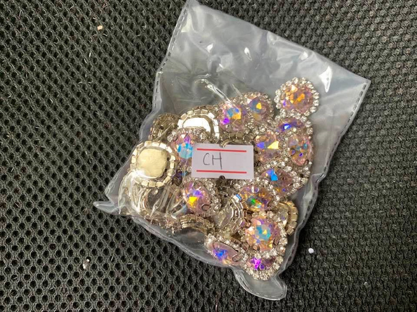 (S13ABS)  10 Pcs / 16mm / Silver Sew On Square Rhinestone
