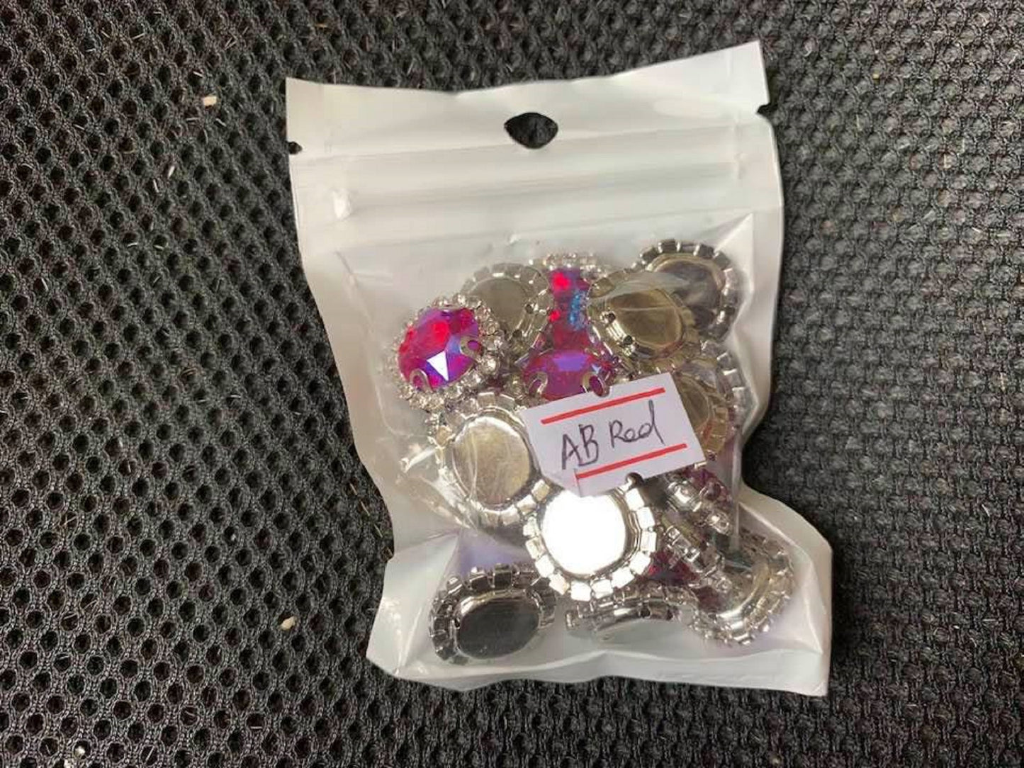 (S13ABS)  10 Pcs / 16mm / Silver Sew On Square Rhinestone