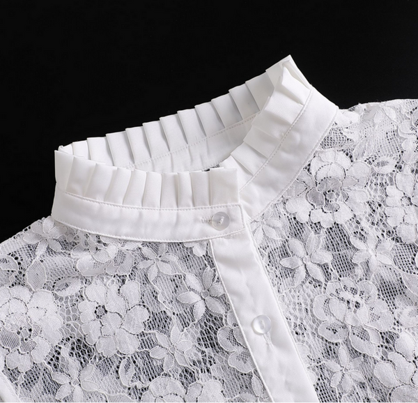 Off  White Lace Fake Collar, Removable Cuffs, False Collar, Removable Collar B633(K)