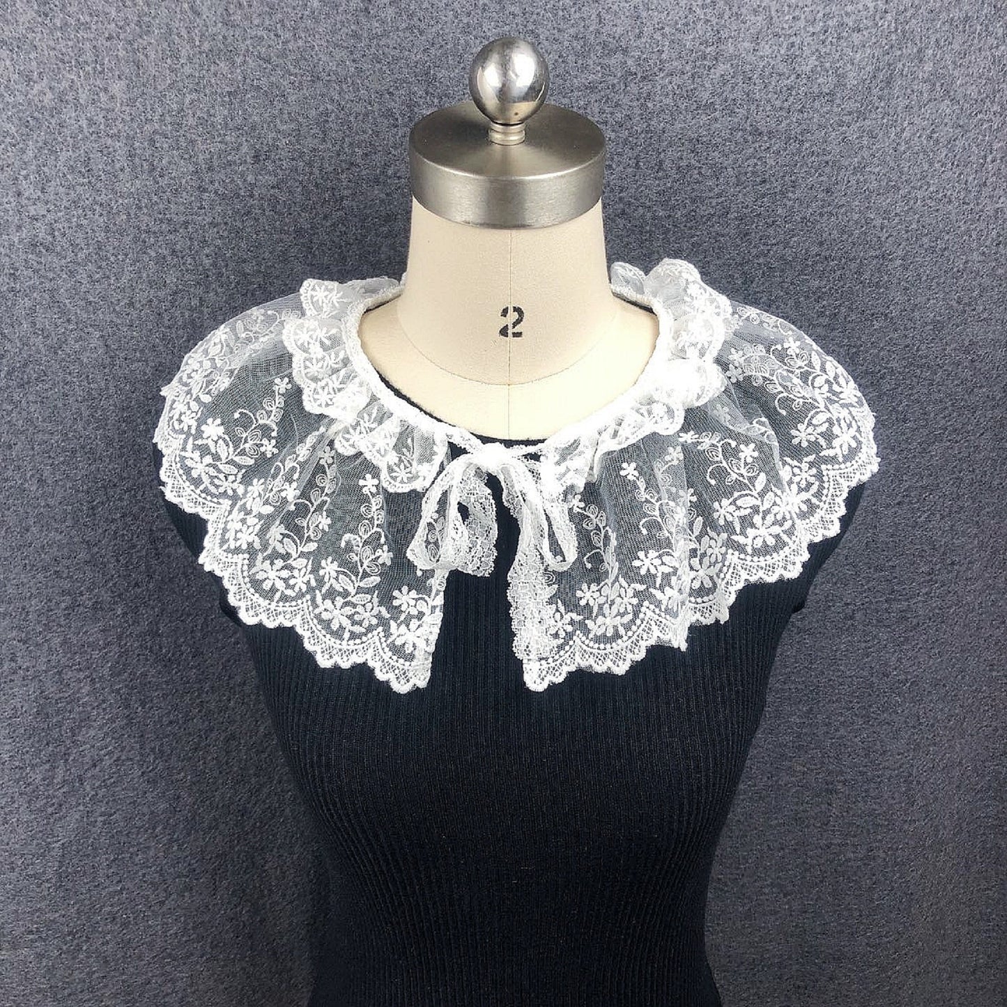 B652(W)-small / Off White / Elegant Lace Fake Collar, False Collar, Removable Collar