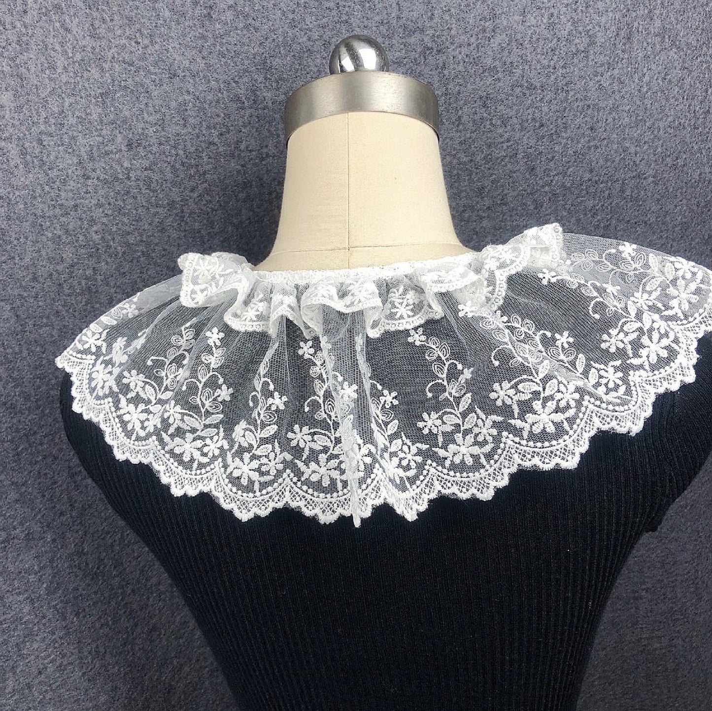 B652(W)-small / Off White / Elegant Lace Fake Collar, False Collar, Removable Collar