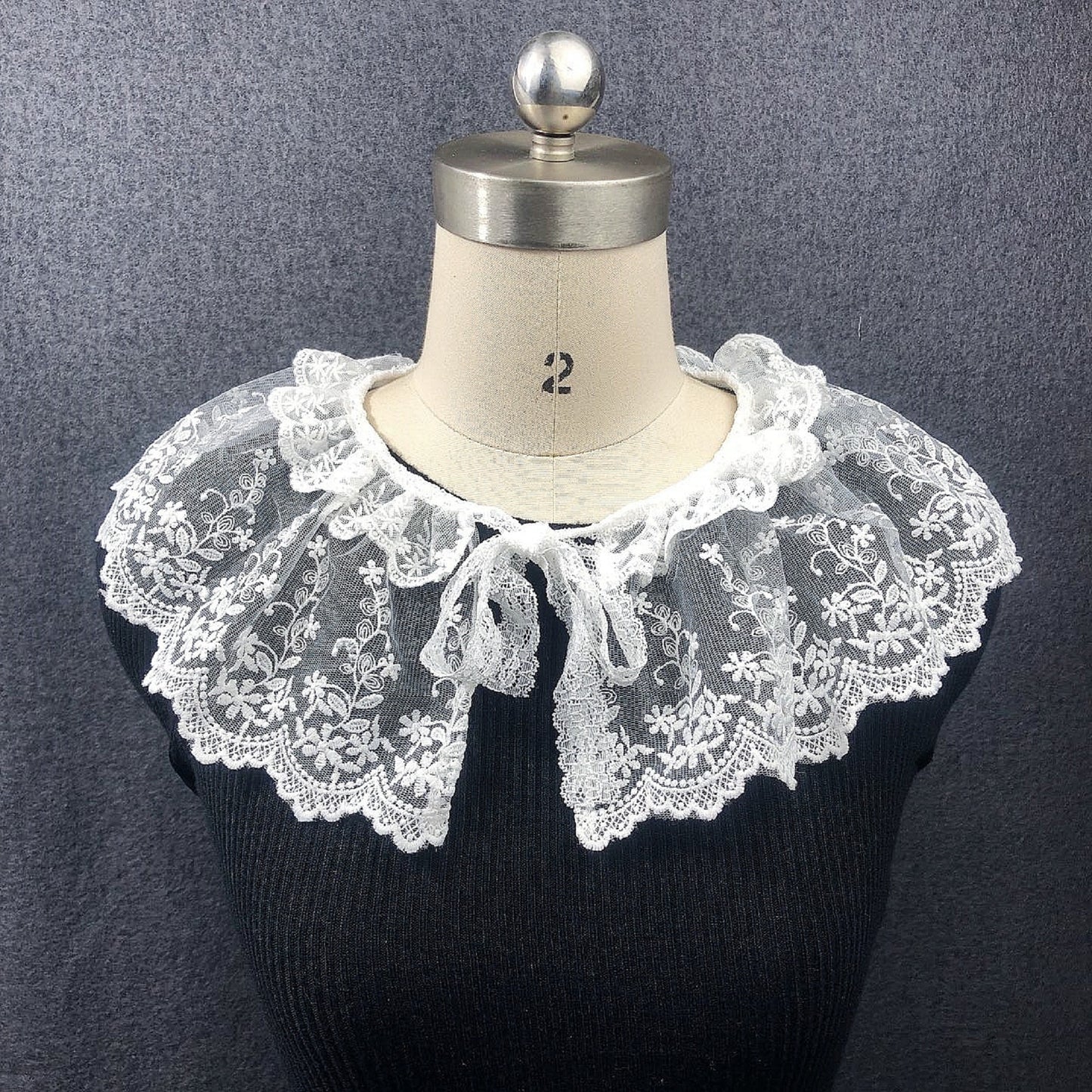 B652(W)-small / Off White / Elegant Lace Fake Collar, False Collar, Removable Collar