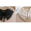 B688(K) small / Off White, Black Fake Detachable Lace Collar, False Collar, Removable Collar