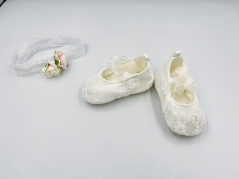 Pure White Baby Shoes, Christening Baby Shoes  BS035