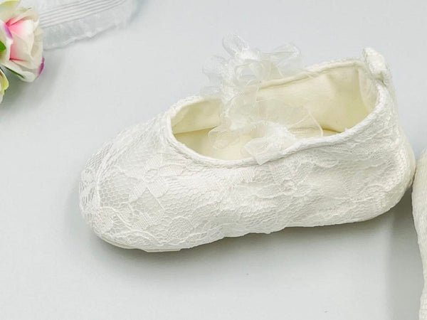 Pure White Baby Shoes, Christening Baby Shoes  BS035