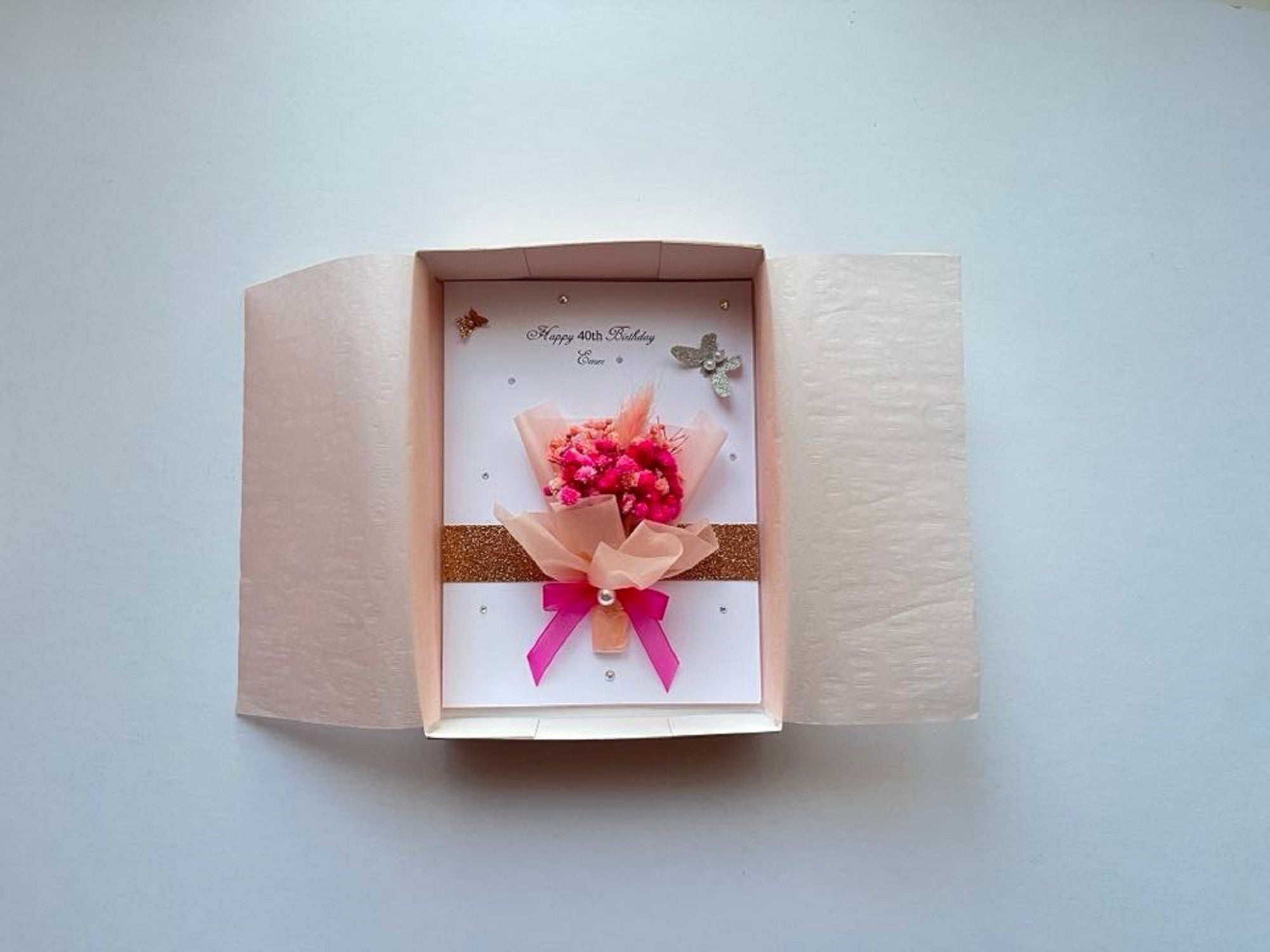 3D Preserved Dried Flower Birthday Card C032