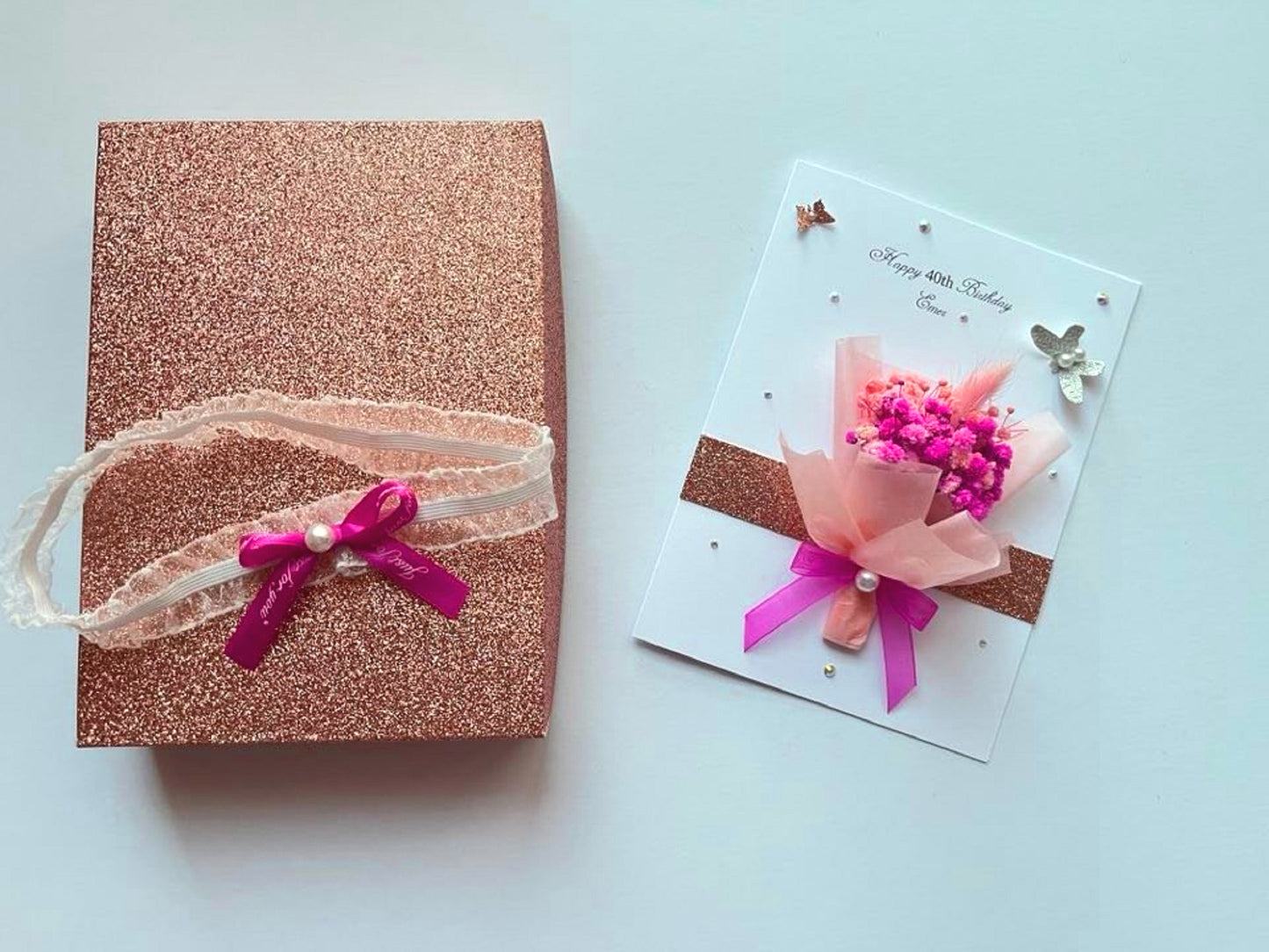 Handmade Personalised Baby Breath Flower Birthday Card C032