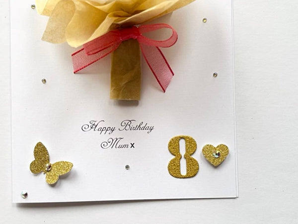 Luxury Handmade Preserved Birthday Card C054