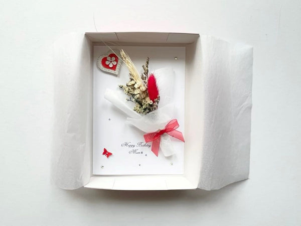 Luxury Handmade Preserved Dried Flower Birthday Card  C065