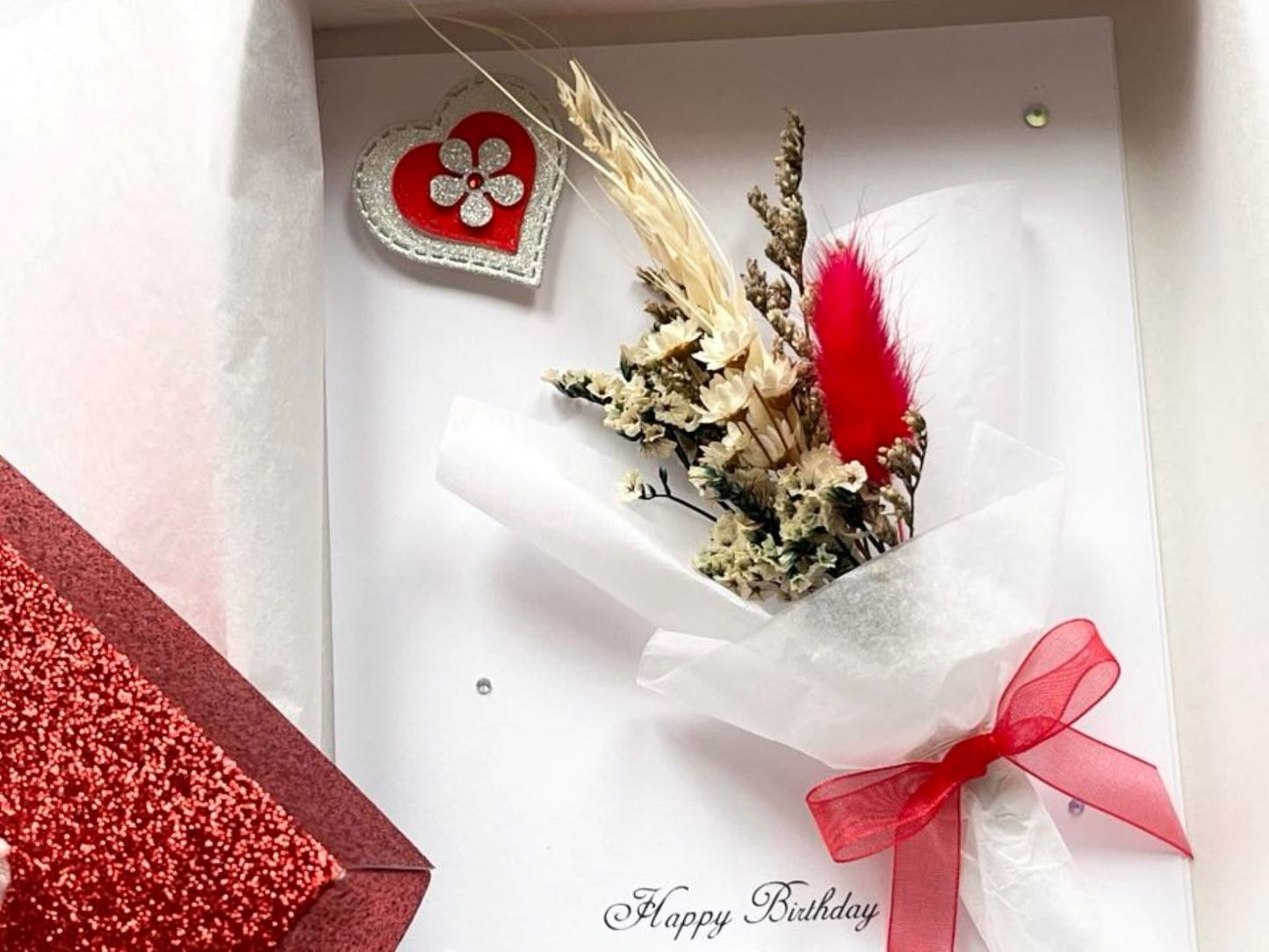 Luxury Handmade Preserved Dried Flower Birthday Card  C065