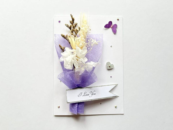 Luxury Handmade Preserved Birthday Card  C068