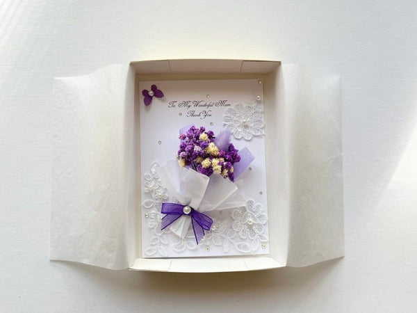 Handmade Personalised 3D Preserved Flower Card C085