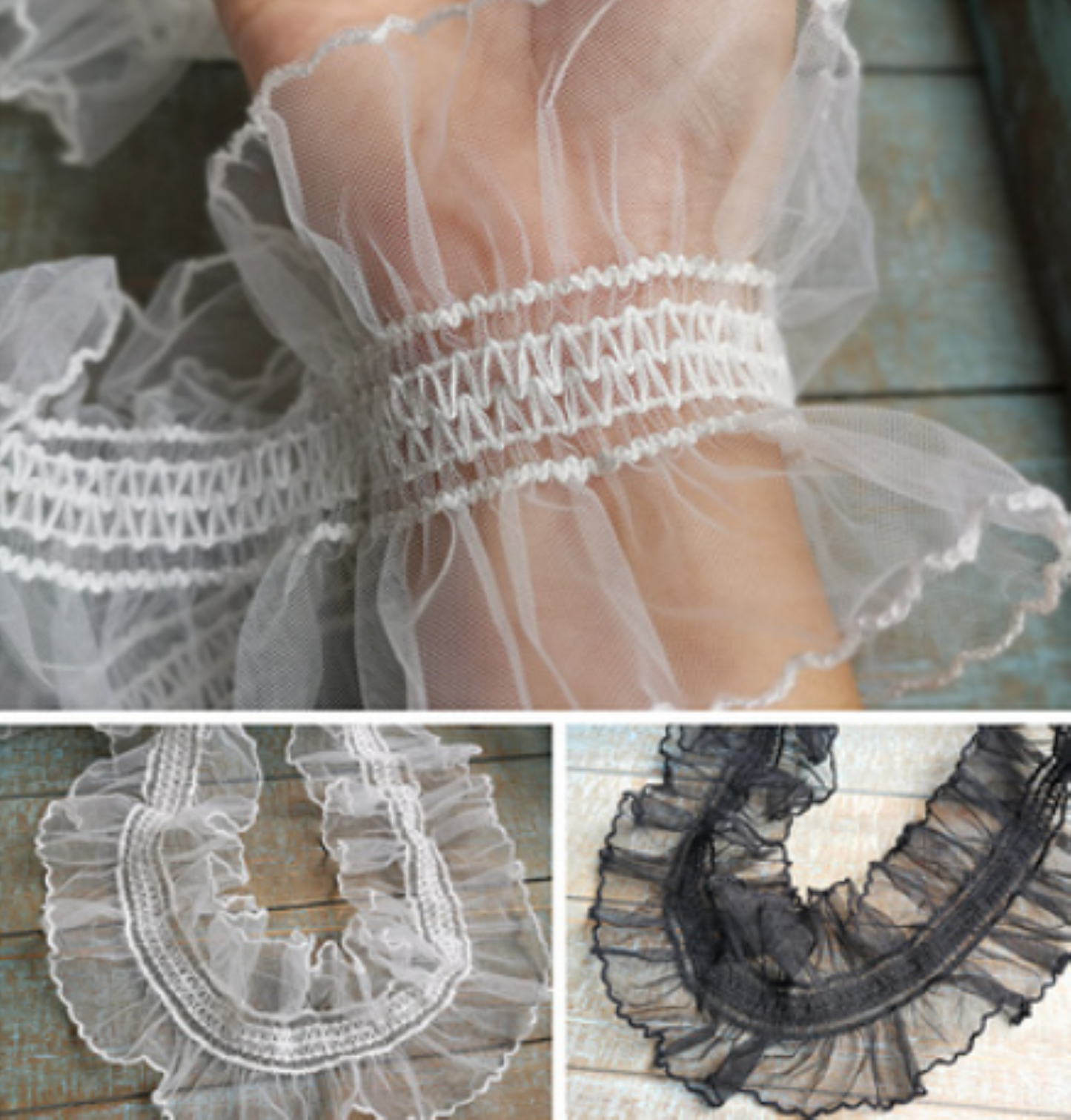1 meter Lace Trims, Removable Wrist Cuffs Lace  LF003/004