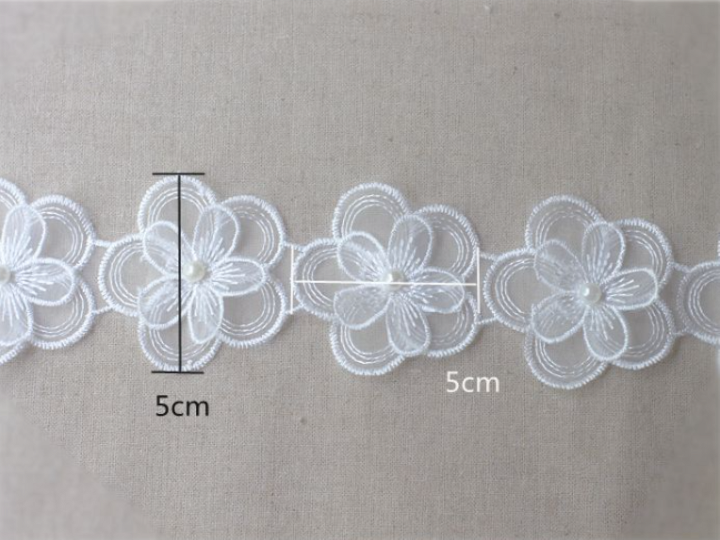 2 meters / Floral Lace Trim, Headband Lace   LF010