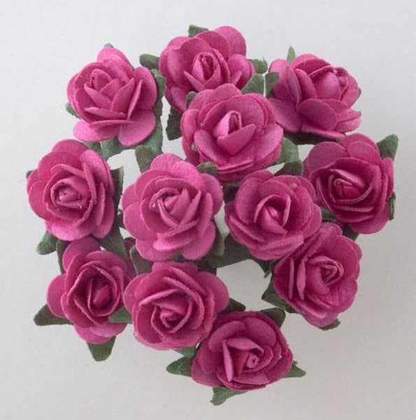 48 stems / 1.5cm / Mulberry Tea Rose Paper Flowers  SF100