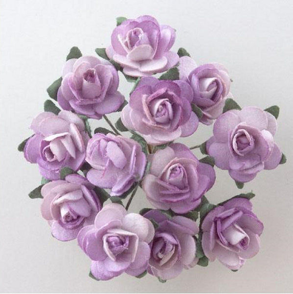 48 stems / 1.5cm / Mulberry Tea Rose Paper Flowers  SF100