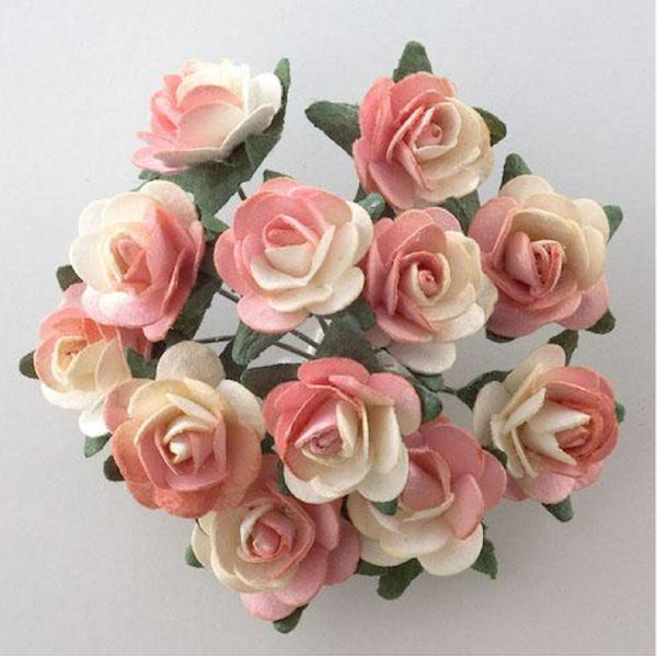 48 stems / 1.5cm / Mulberry Tea Rose Paper Flowers  SF100