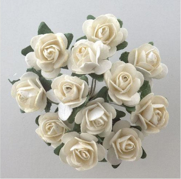 48 stems / 1.5cm / Mulberry Tea Rose Paper Flowers  SF100