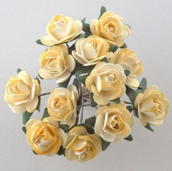 48 stems / 1.5cm / Mulberry Tea Rose Paper Flowers  SF100