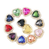 (S17G)  10 Pcs / 12mm / Gold Base Sew On Rhinestone Heart