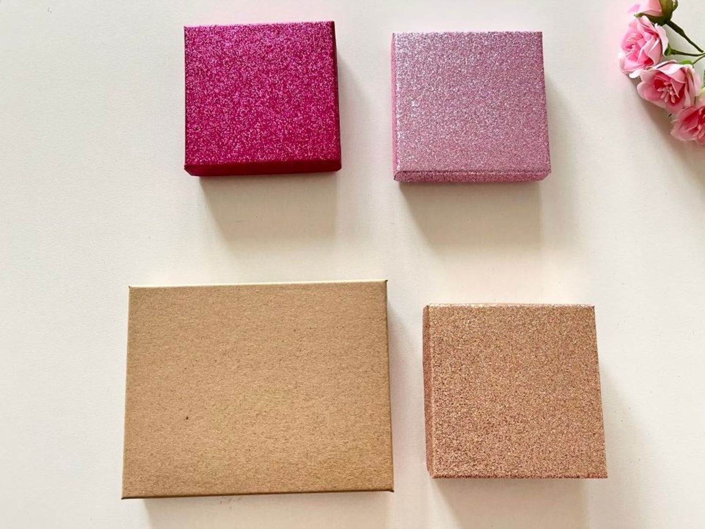 5 boxes / Small Glitter Jewellery Gift Boxes