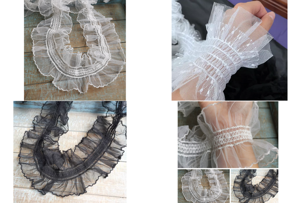 1 meter Lace Trims, Removable Wrist Cuffs Lace  LF003/004