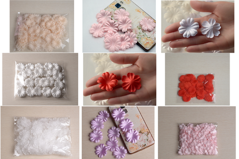 50 pcs / Organza, Silk / Fabric Flower Petals SF93