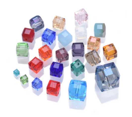 20 pcs / Square Cube Glass Beads   P01