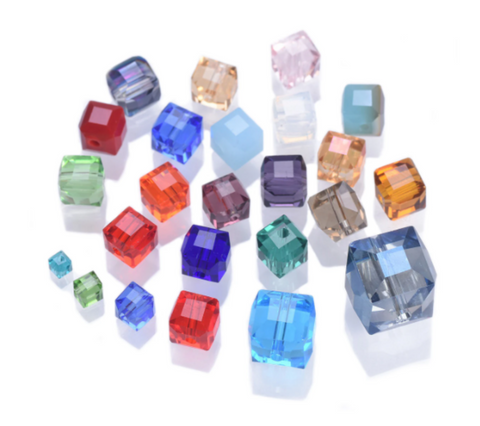 20 pcs / Square Cube Glass Beads   P01