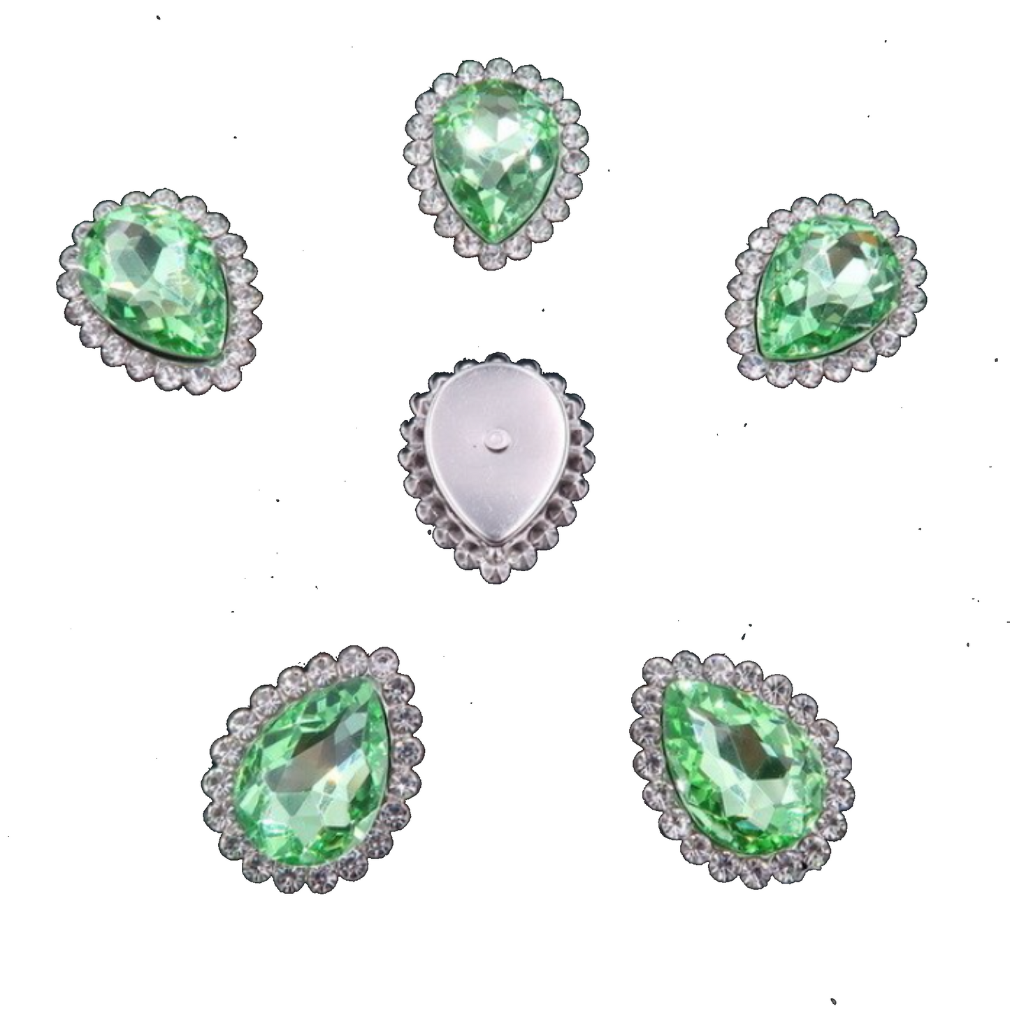 10 Pcs / 18 x 14mm / Silver Base Sew On Rhinestone S11S