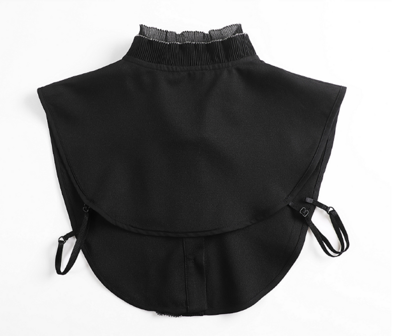 B681(K) Off White, Black / Chiffon Fake Collar, False Collar, Removable Collar