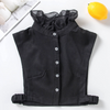 B676 / Black / Orangza Fake Collar, False Collar, Removable Collar