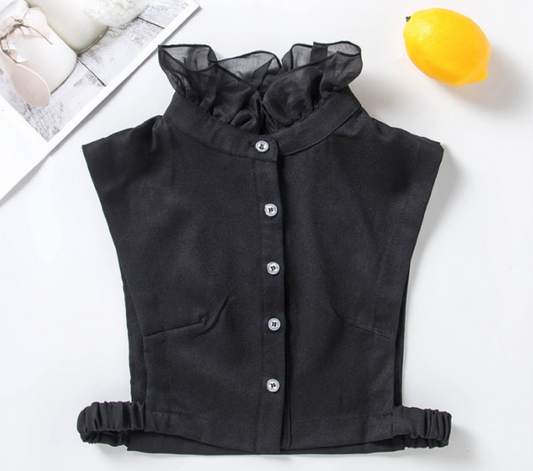 B676 / Black / Orangza Fake Collar, False Collar, Removable Collar