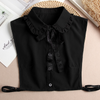 B108 / Black / Fake Collar, Off White Elegant Lace Fake Collar, False Collar, Removable Collar