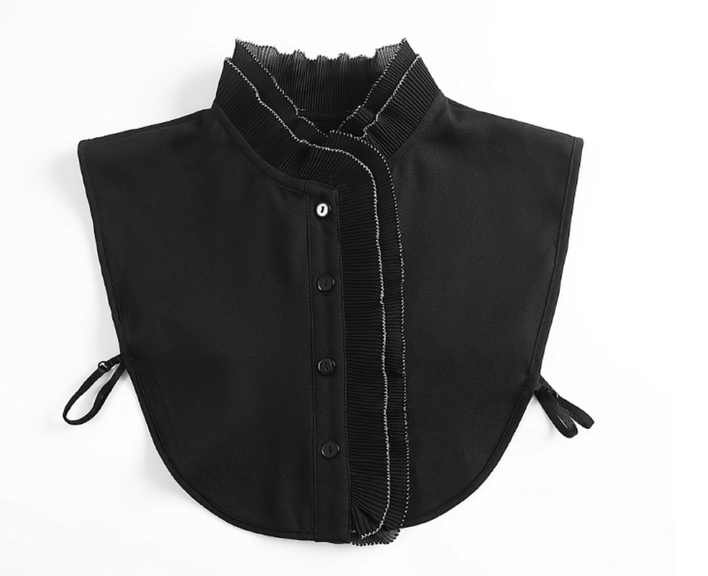B681(K) Off White, Black / Chiffon Fake Collar, False Collar, Removable Collar