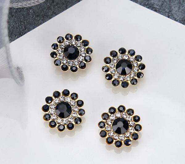 50 Pcs / 14mm / Gold Base Sew On Rhinestones  S15G