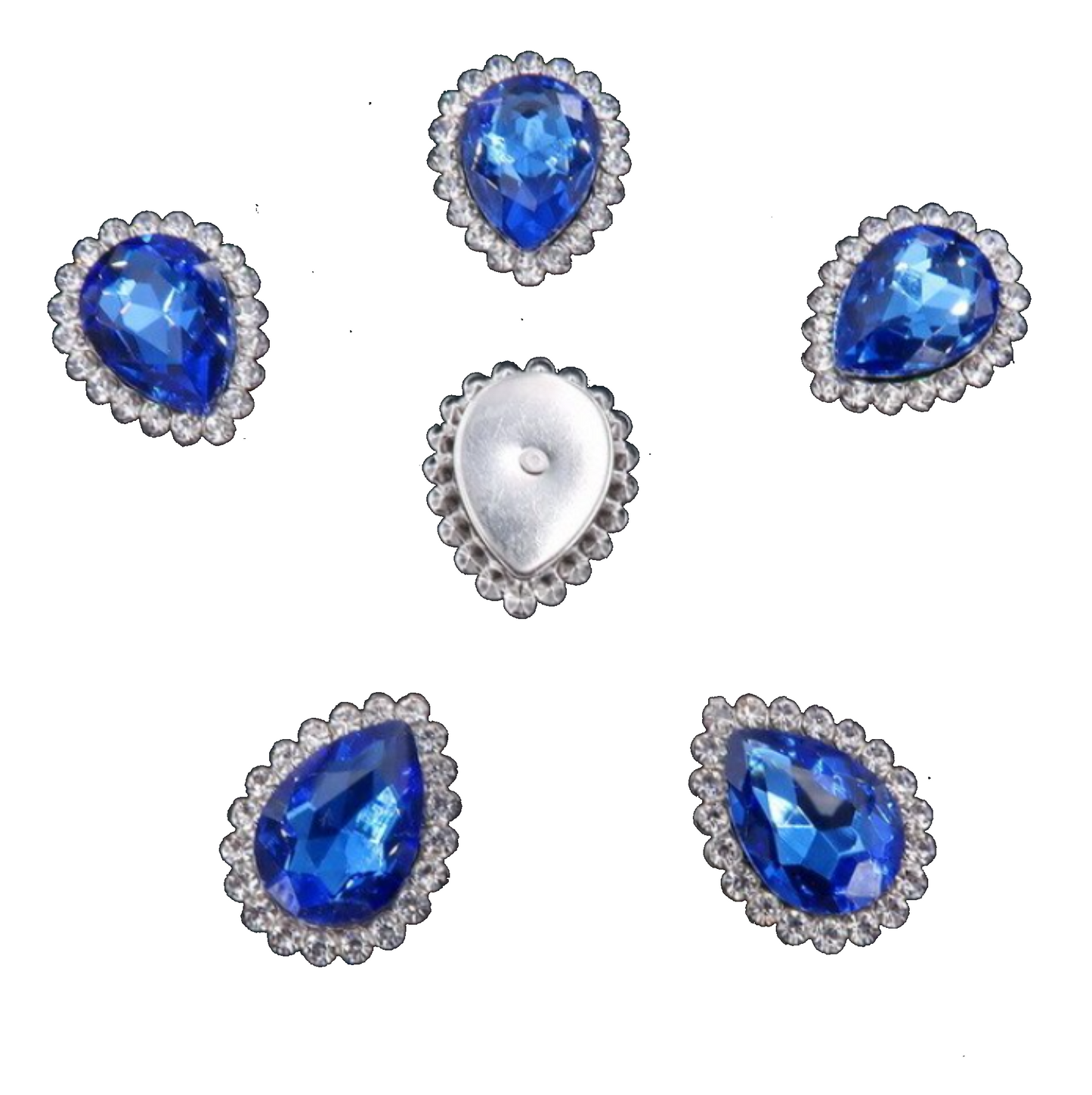 10 Pcs / 18 x 14mm / Silver Base Sew On Rhinestone S11S