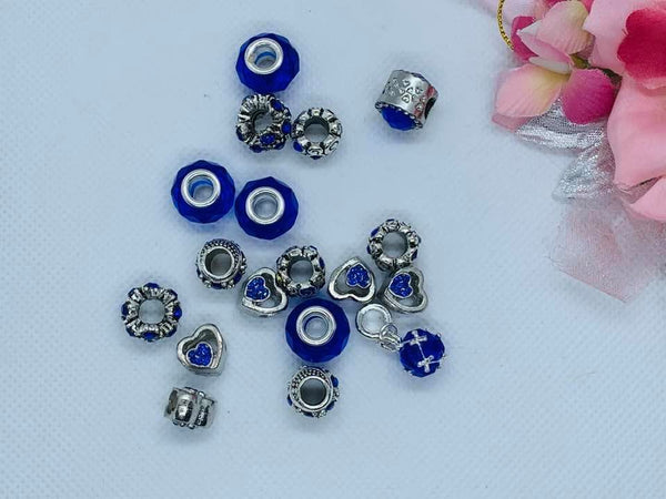 30 pcs Mixed Style Big Hole Tibetan Style Spacer Beads