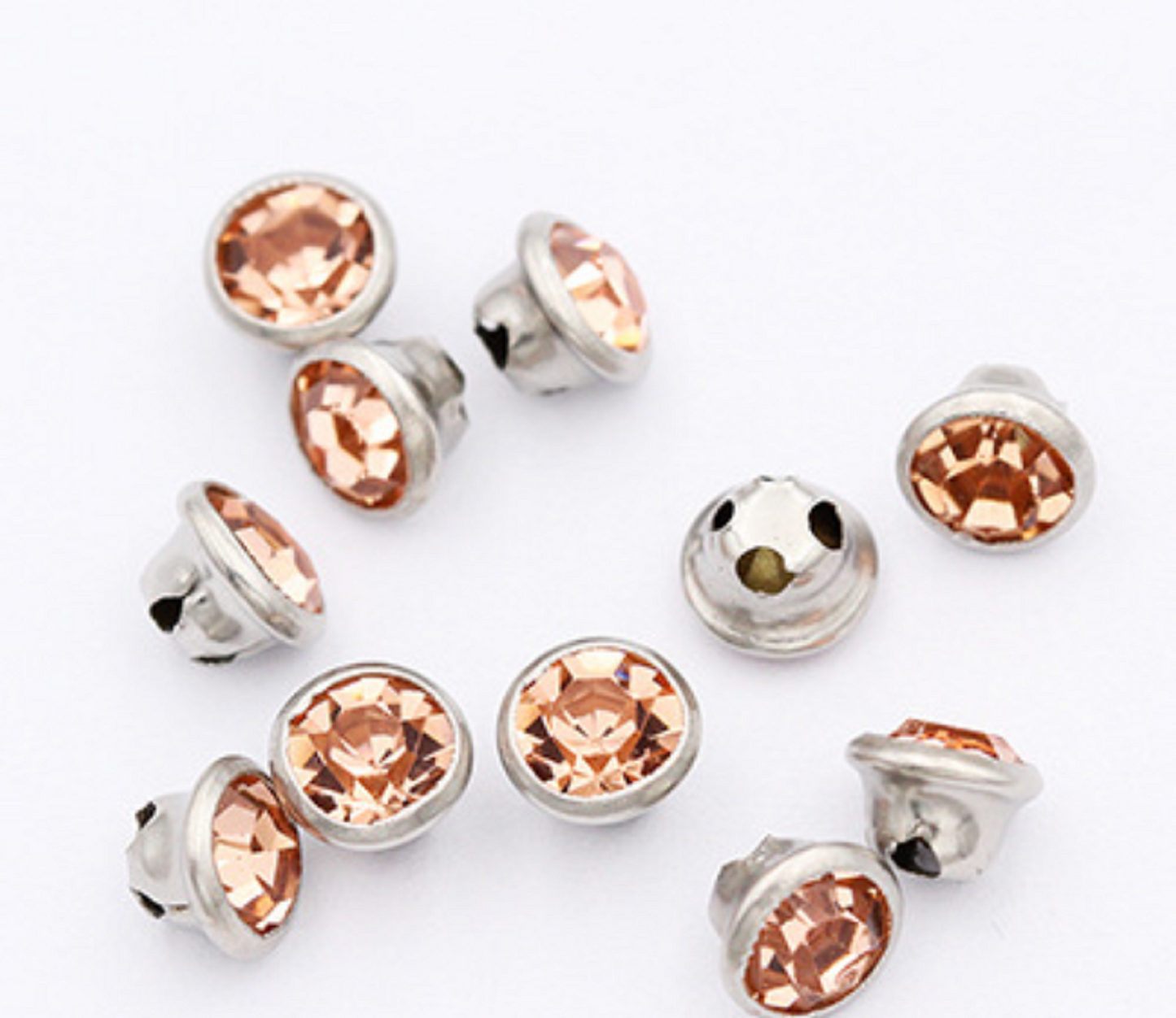 (S64S)  50 Pcs / 5mm Sew On Silver No Claw Round Rhinestone