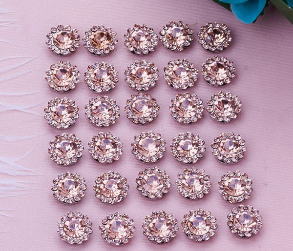 50 Pcs / 12mm / Gold Sew On Rhinestones S10G