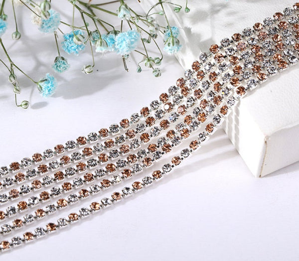 3 Meters / 2.5mm / Rhinestone Diamante Chain  C22