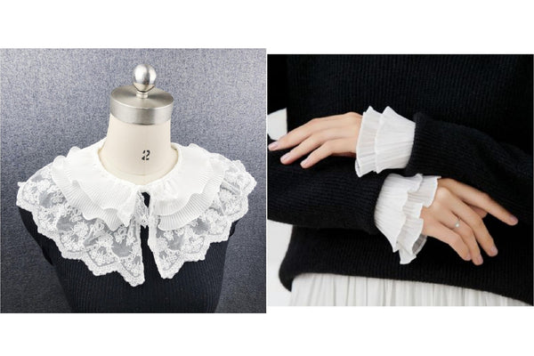 45cm, 52cm / Off White / Elegant Lace Fake Collar, False Collar, Removable Collar , Wrist Cuffs  B667(W)