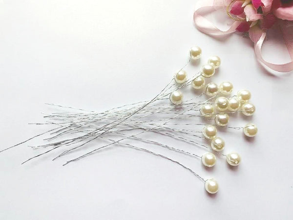 20 Stem / 8mm, 10mm, 12mm / Flower Pearl Bead Sprays  FS25