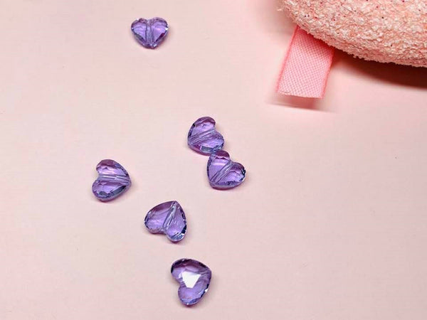 10 Pcs / 8mm Crystal Glass Heart Beads  CB055