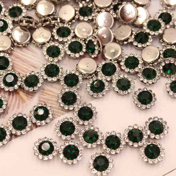 50 Pcs / 12mm / Silver Base Sew On Rhinestone  S10S