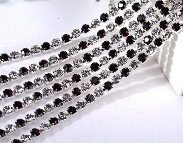 3 Meters / 2.5mm / Rhinestone Diamante Chain  C22