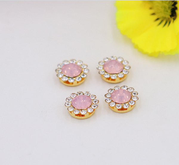 50 Pcs / 12mm / Gold Sew On Rhinestones S10G